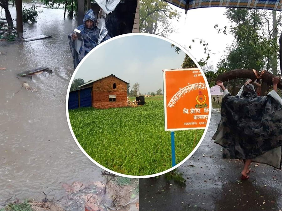 हात्तीले भत्काएकोदेखि सामुदायिक वनका चुहिने घरमा बसेर मातृभूमिको सुरक्षा गर्दै सशस्त्र प्रहरी