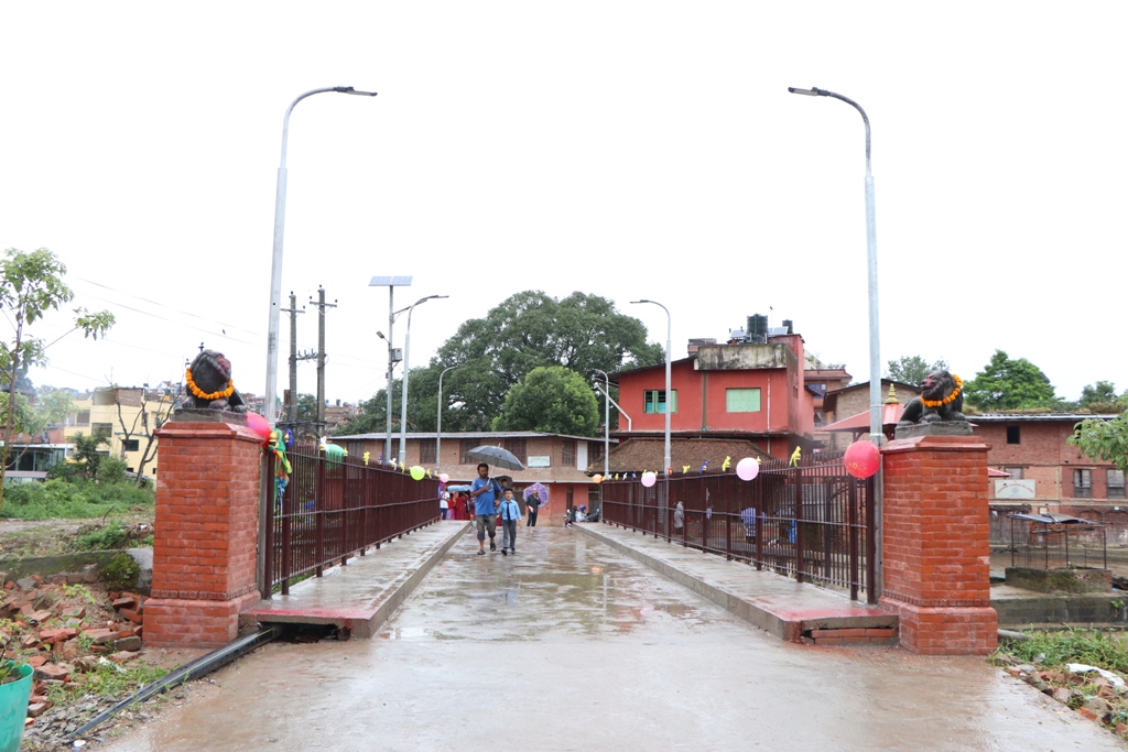भक्तपुरको हनुमानघाट पुलको निर्माण पूरा 