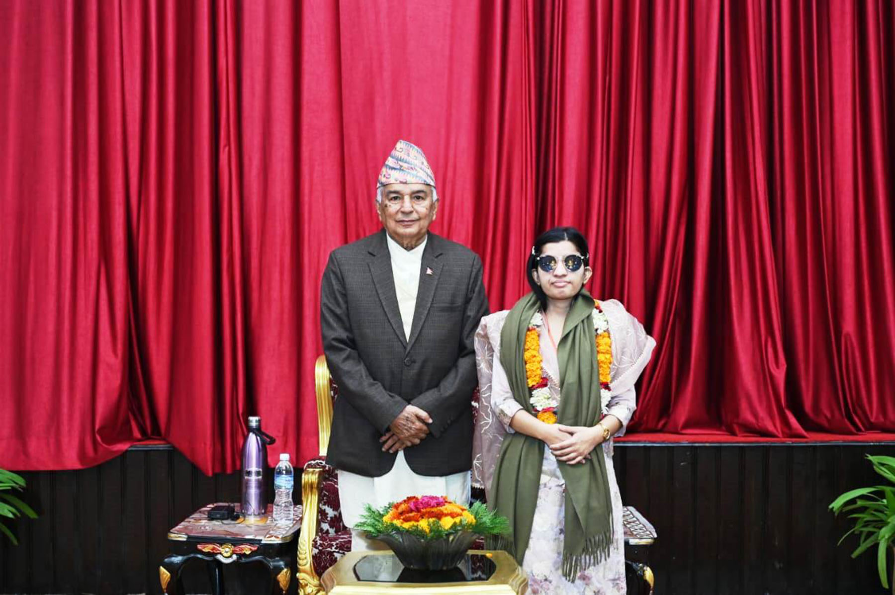 राष्ट्रपतिद्वारा गायिका पौडेलको सम्मान