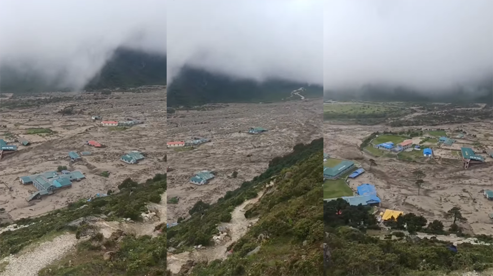 सोलुखुम्बुमा हिम पहिरोले अचानक आएको बाढीमा फसेका ७ जनाको उद्धार, एक जनाको अवस्था अज्ञात