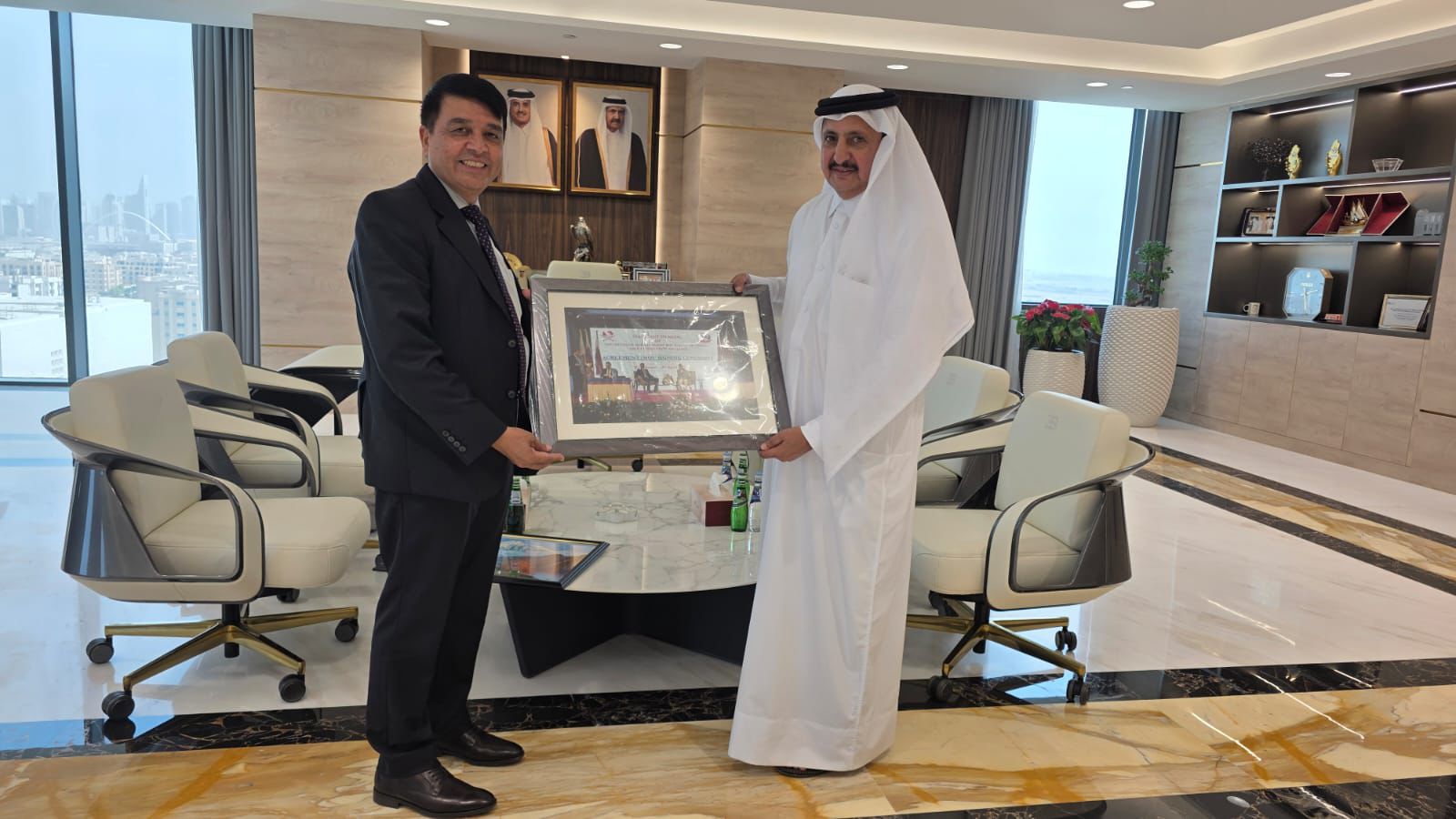 FNCCI President Dhakal and Qatar Chamber Chairman Al Thani meet in Qatar