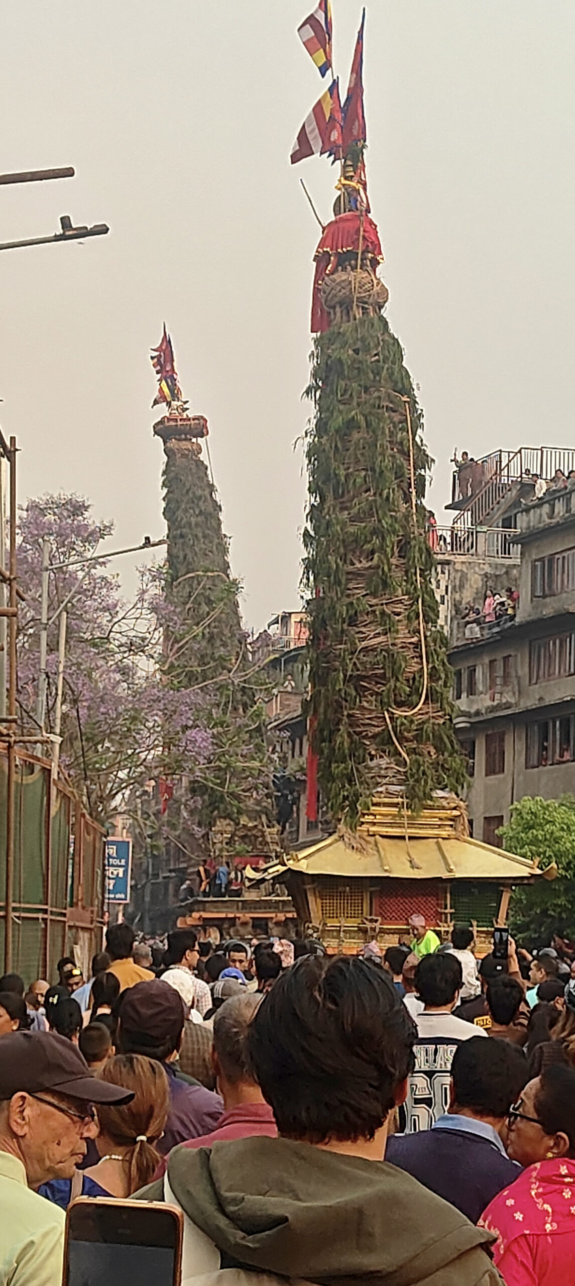 रातो मच्छिन्द्रनाथ मङ्गलबजारबाट सुन्धारातर्फ लगिँदै