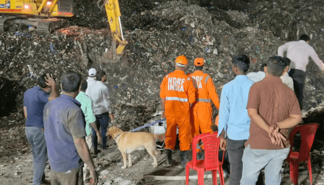 भारतको फोहोर प्रशोधन केन्द्रमा फोहोरको थुप्रो खस्दा नौ जनाको मृत्यु